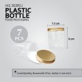HQ302RSJ ROUND SCREW JAR W/PRESSURE SEAL & GOLD SCREW CAP  (70'S/BAG)