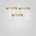 HQ302RSJ ROUND SCREW JAR W/PRESSURE SEAL & GOLD SCREW CAP  (70'S/BAG)