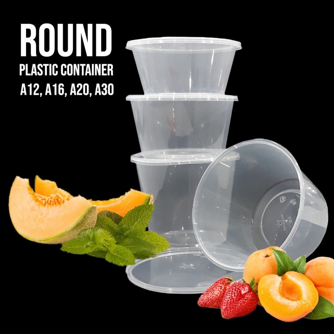 PLASTIC CONTAINER A30 (ROUND) (50'S/PKT)
