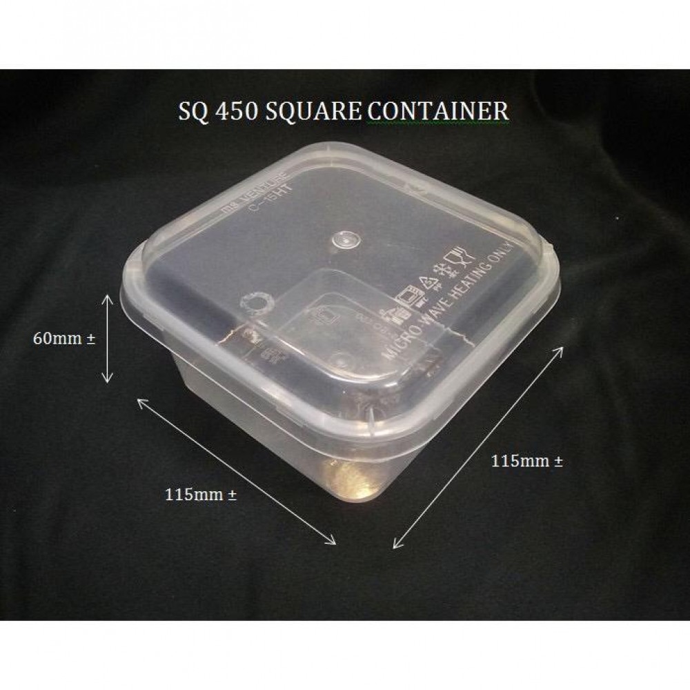 PLASTIC CONTAINER SQ 450 (SQUARE ) (50'S/PKT)