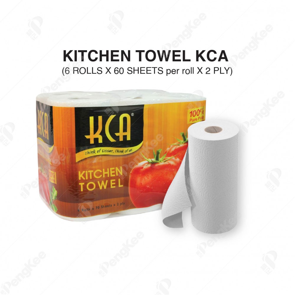 KCA KITCHEN TOWEL 2PLY (60'S) (6RLS X 8 BAG)