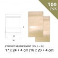 KRAFT PAPER STAND UP ZIP LOCK BAG W/(rectangular) FROSTED WINDOW 17CM X 24CM + 4CM 黄牛皮纸磨砂开窗(长方形)站立自封袋 (100'S/PKT)