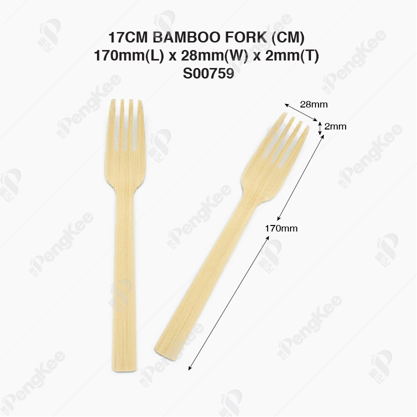 17CM BAMBOO FORK (CM) 170mm(L) x 28mm(W) x 2mm(T) 100'S X 50PKT