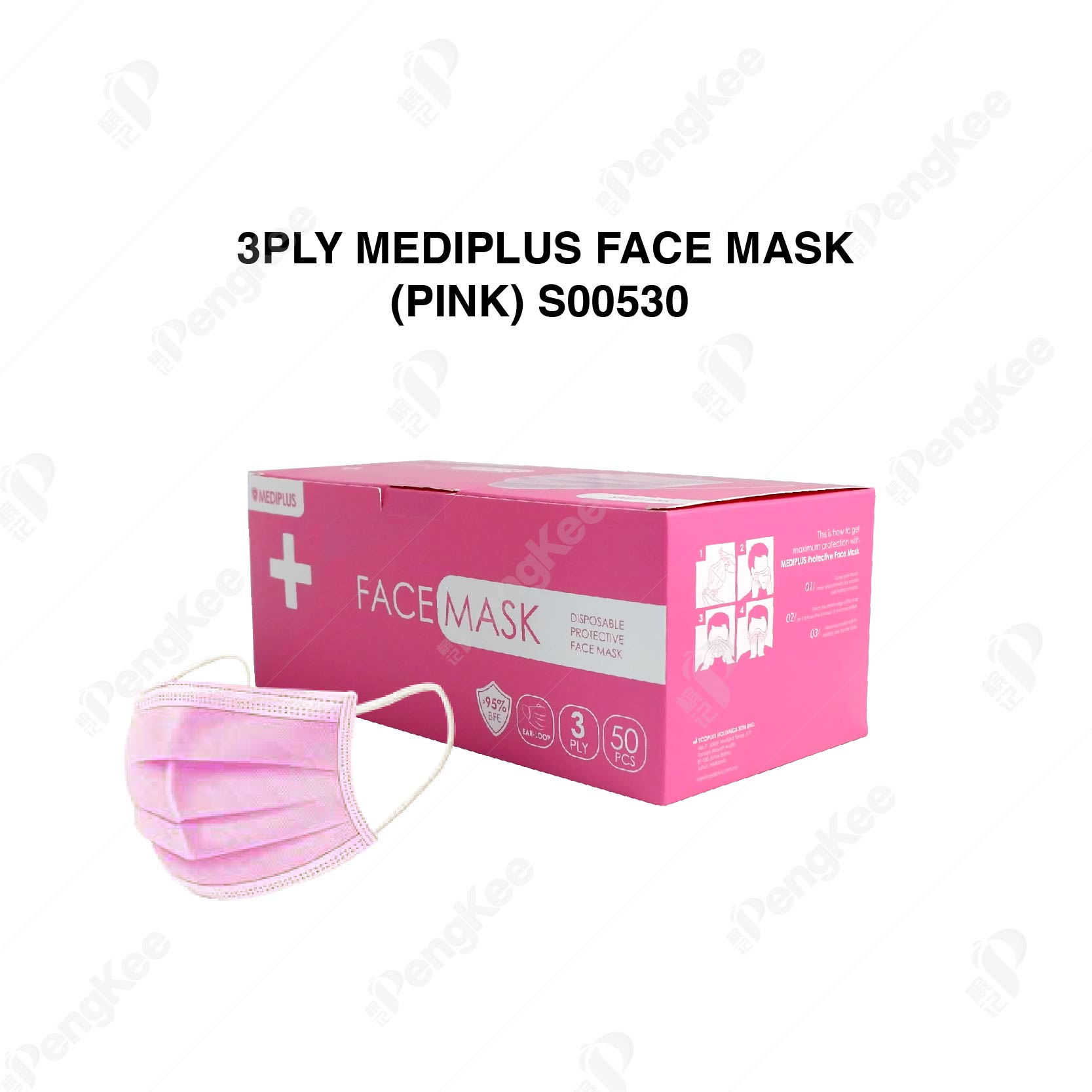 3PLY MASK PINK COLOUR
