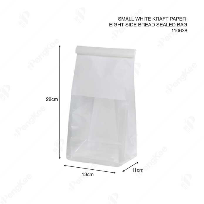 WHITE SMALL EIGHT-SIDE BREAD SEALED BAG