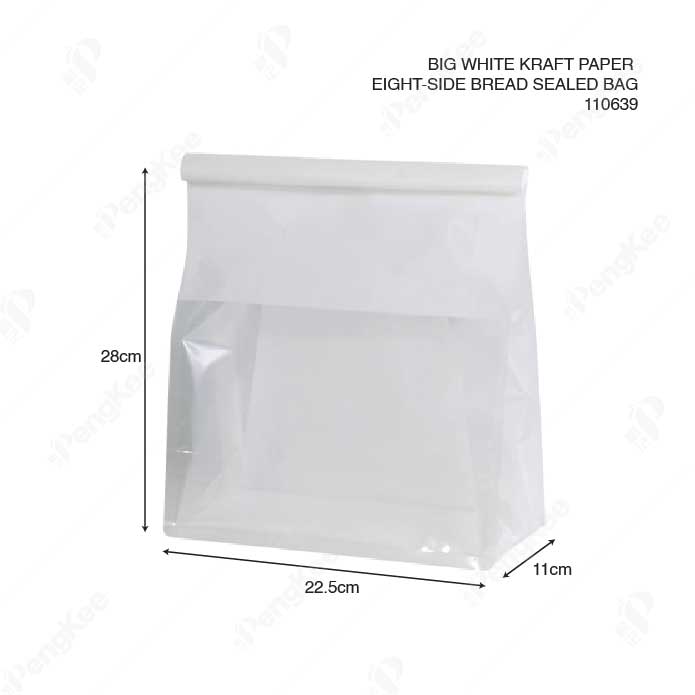 WHITE BIG EIGHT-SIDE BREAD SEALED BAG