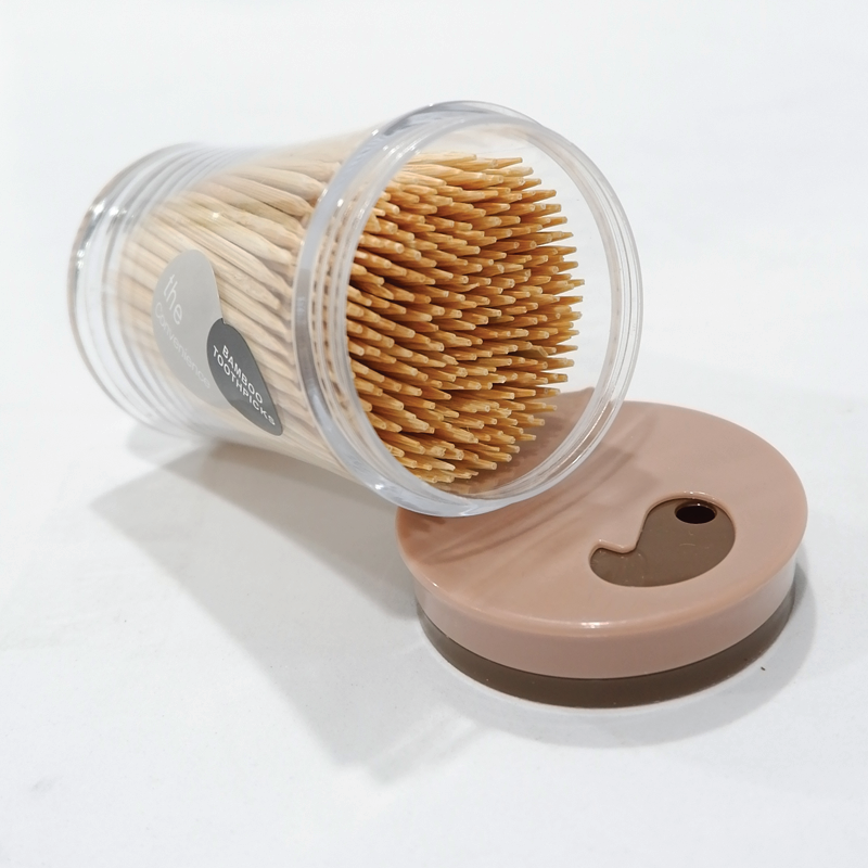 BAMBOO TOOTHPICKS 2.0x63mm (double sharp) (round shape bottle) (CM) 360BTL/CTN