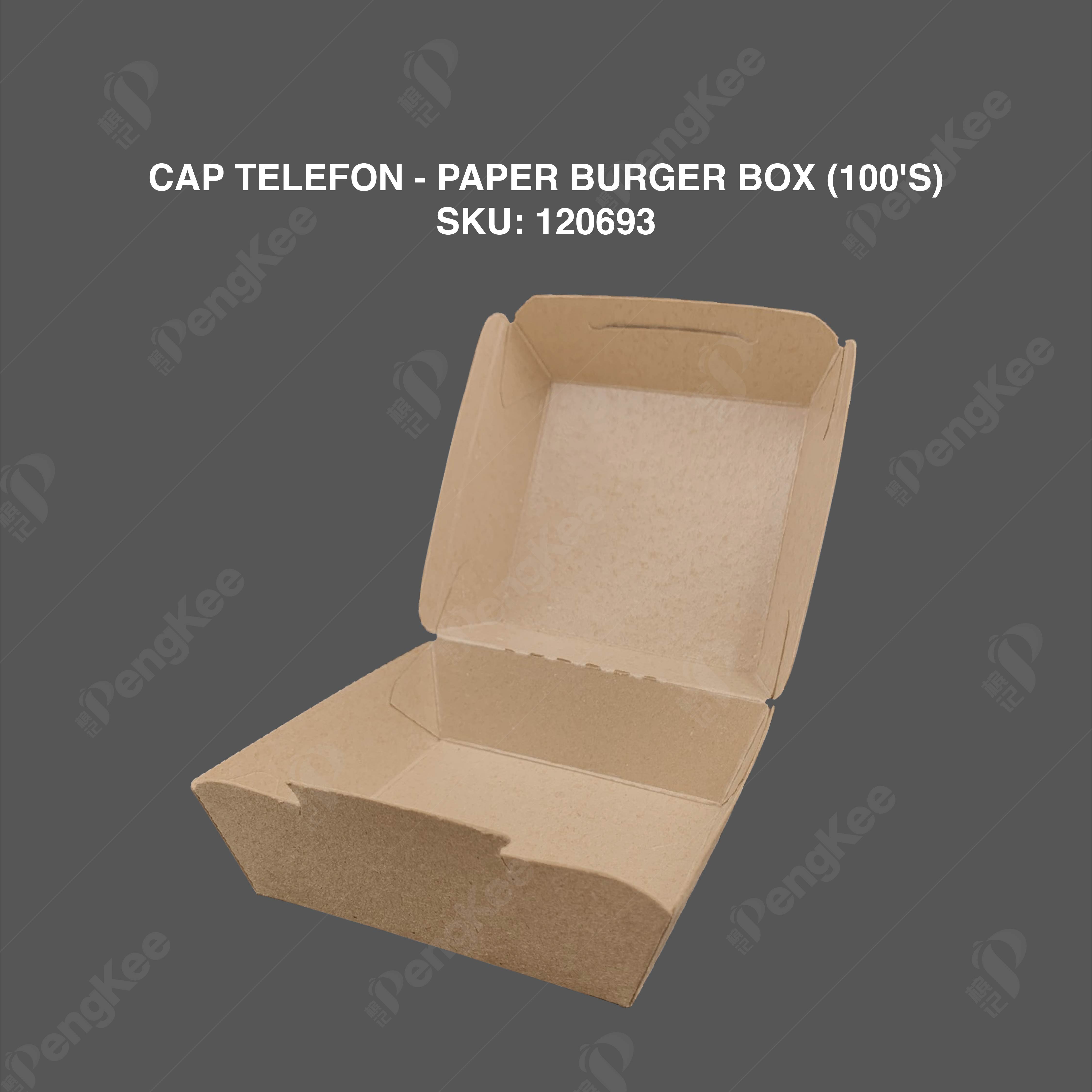 CAP TELEFON - PAPER BURGER BOX (100'S)