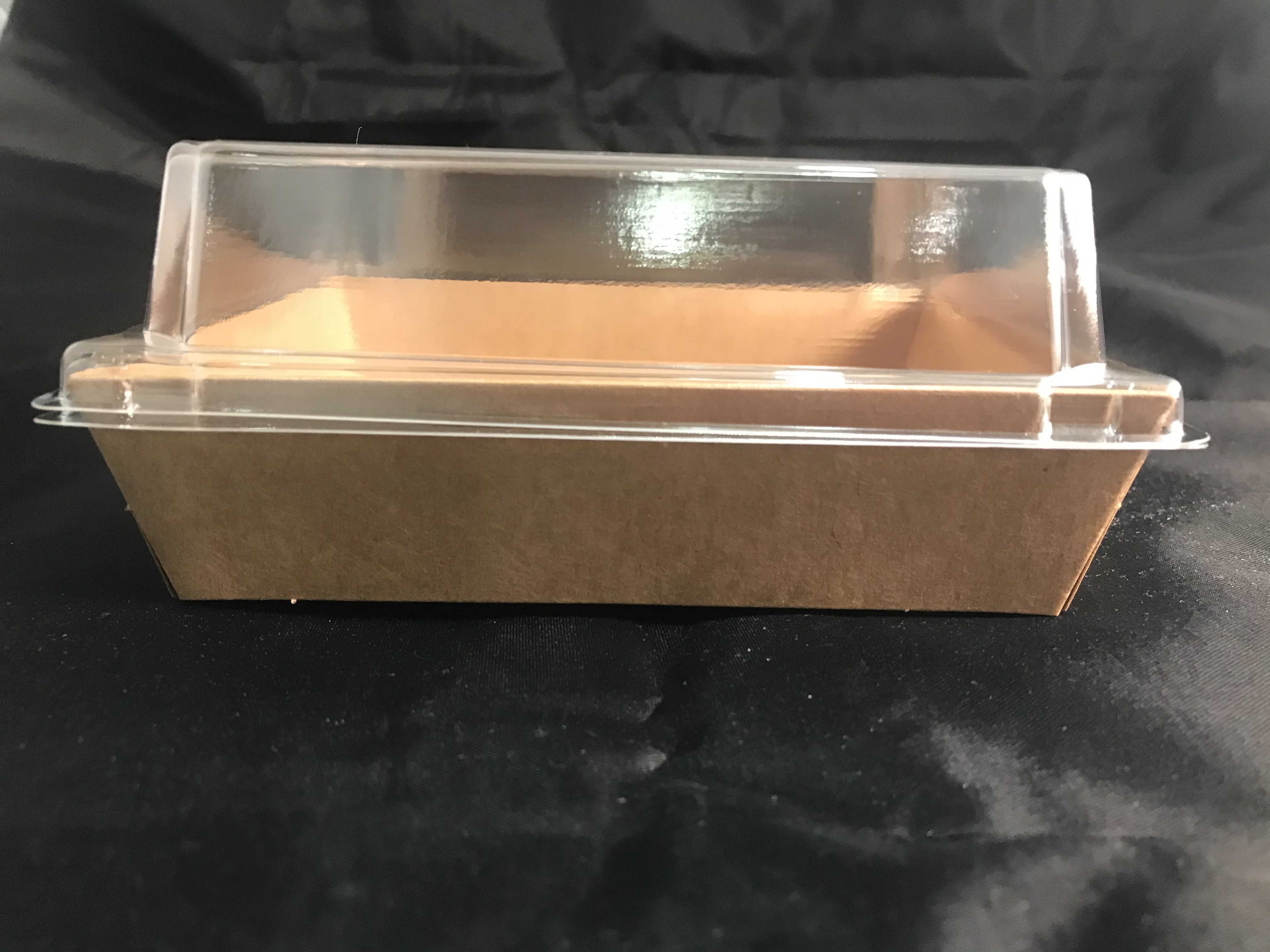 PAPER BOX WITH PLASTIC LID E01 (BROWN) (14CM X 12.5CM X 6CM ) (50'S)