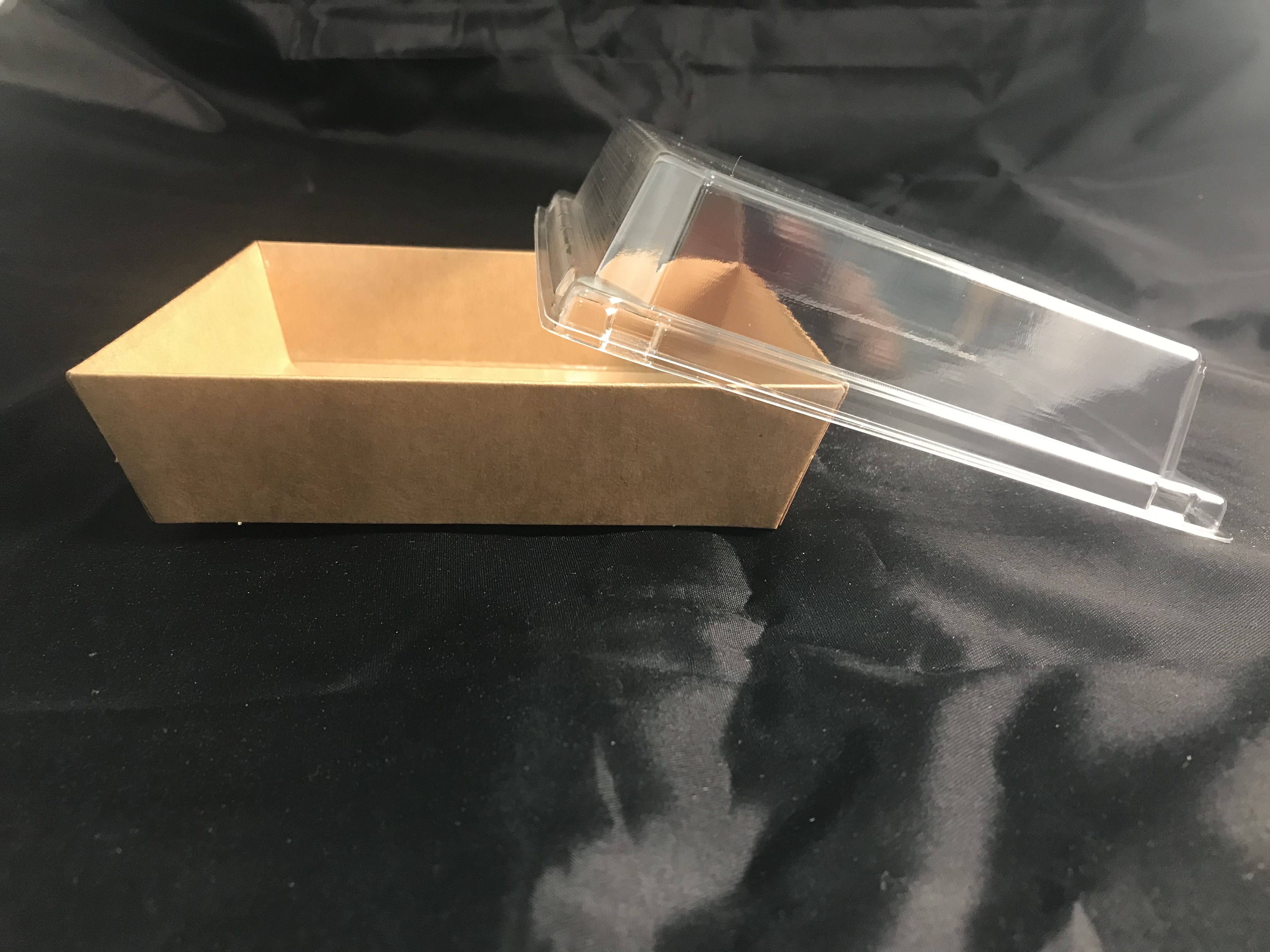 PAPER BOX WITH PLASTIC LID E01 (BROWN) (14CM X 12.5CM X 6CM ) (50'S)