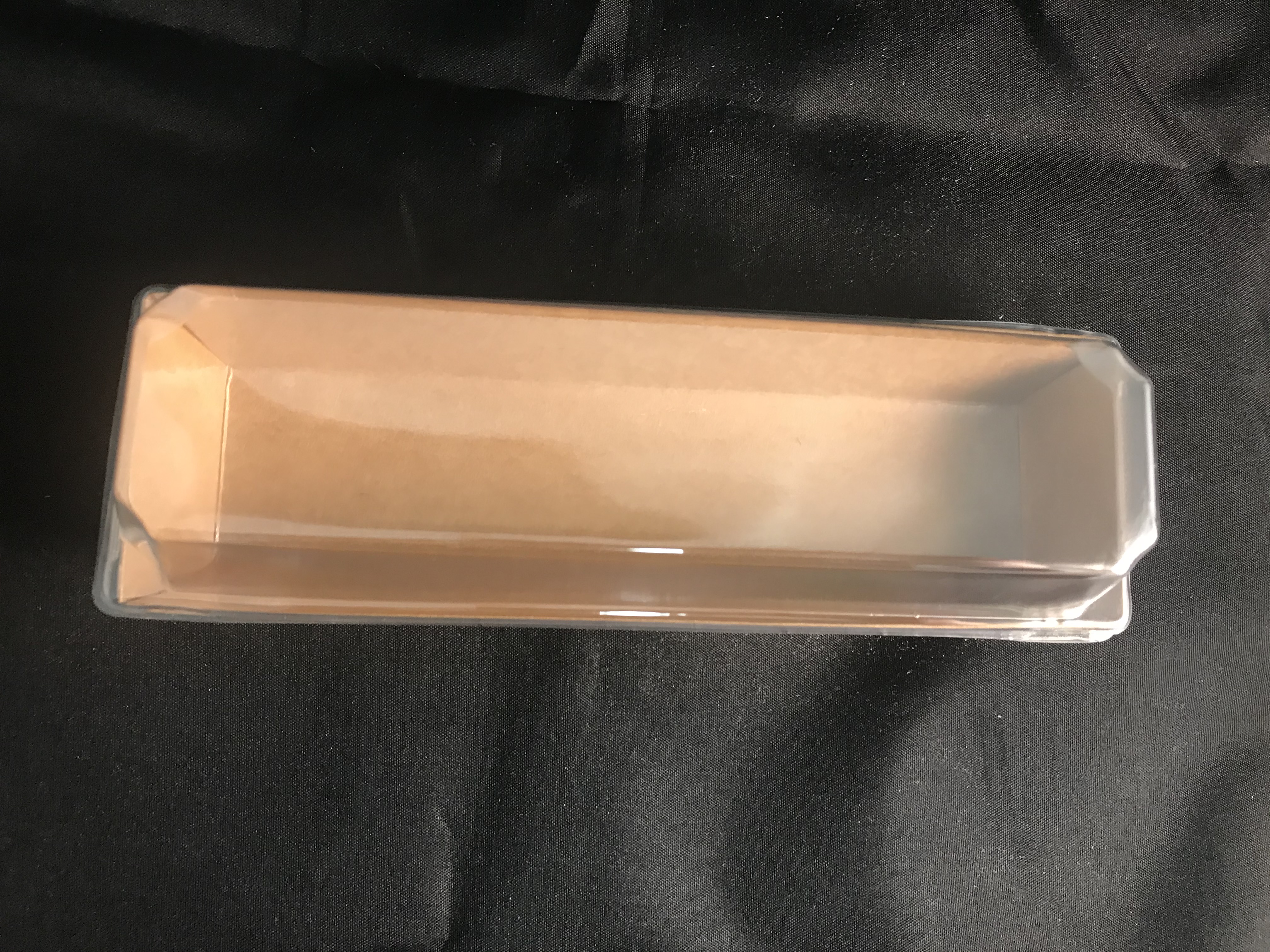 PAPER BOX WITH PLASTIC LID E03 (BROWN) (18.5CM X 5.5CM X 5CM ) (50'S)