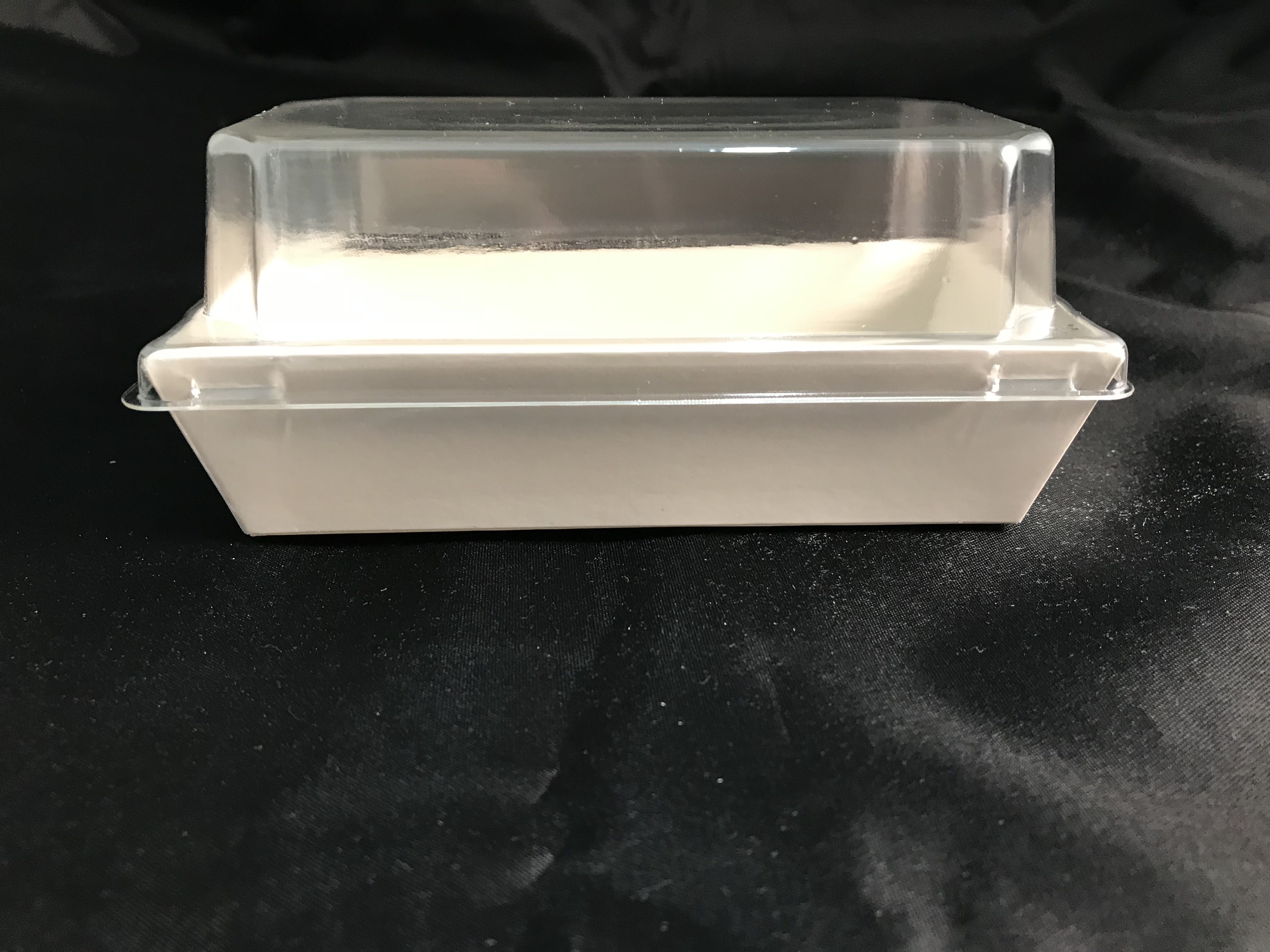 PAPER BOX WITH PLASTIC LID E08 (WHITE) (14CM X 8CM X 6CM ) (50'S)