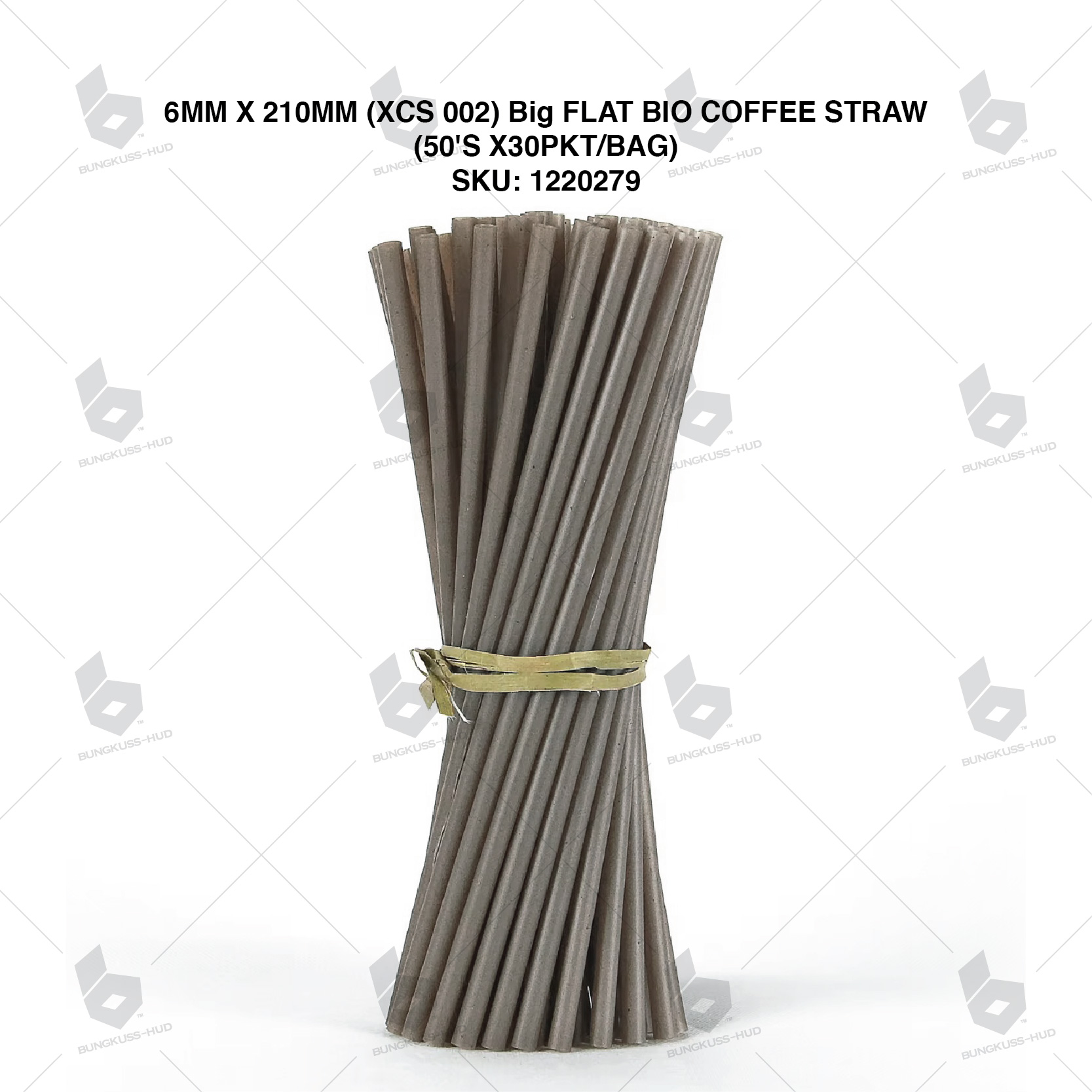 6MM X 190MM ( XCS0675 ) STANDARD FLAT BIO COFFEE STRAW ( 120PCSX30PKTS/BAG )