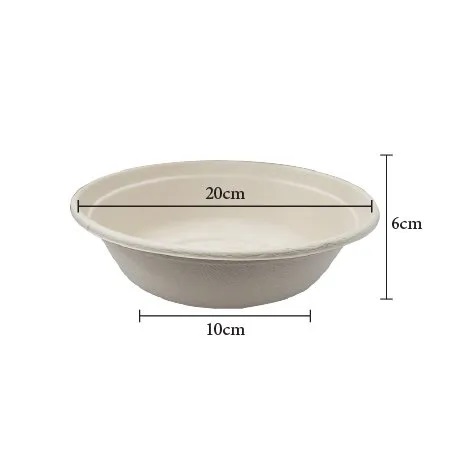 KS-B032U 1000ML (32OZ) SUGARCANE BIO UNBLEACHED ROUND BOWL (125'S X 4PKT) ks