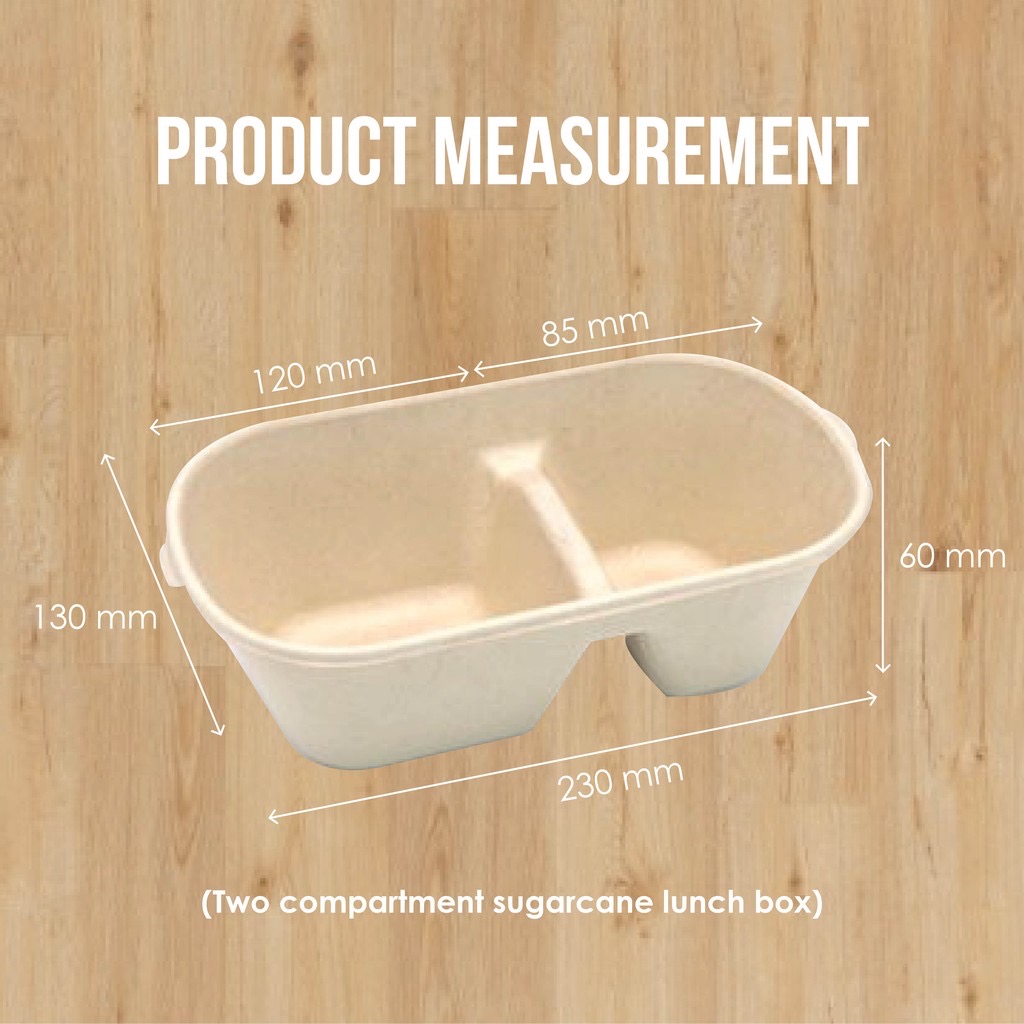 BH-02 850ML SUGARCANE UNBLEACHED SNACK BOX (50'S X 10PKT)