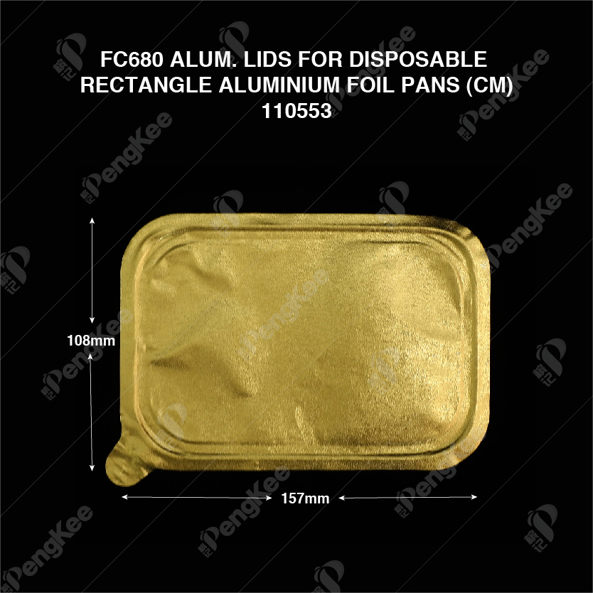 FC680 ALUM. LIDS FOR DISPOSABLE RECTANGLE ALUMINIUM FOIL PANS  (CM) (125'S/PKT)