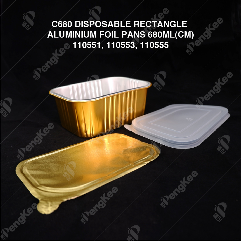 C680 DISPOSABLE RECTANGLE ALUMINIUM FOIL PANS 680ML