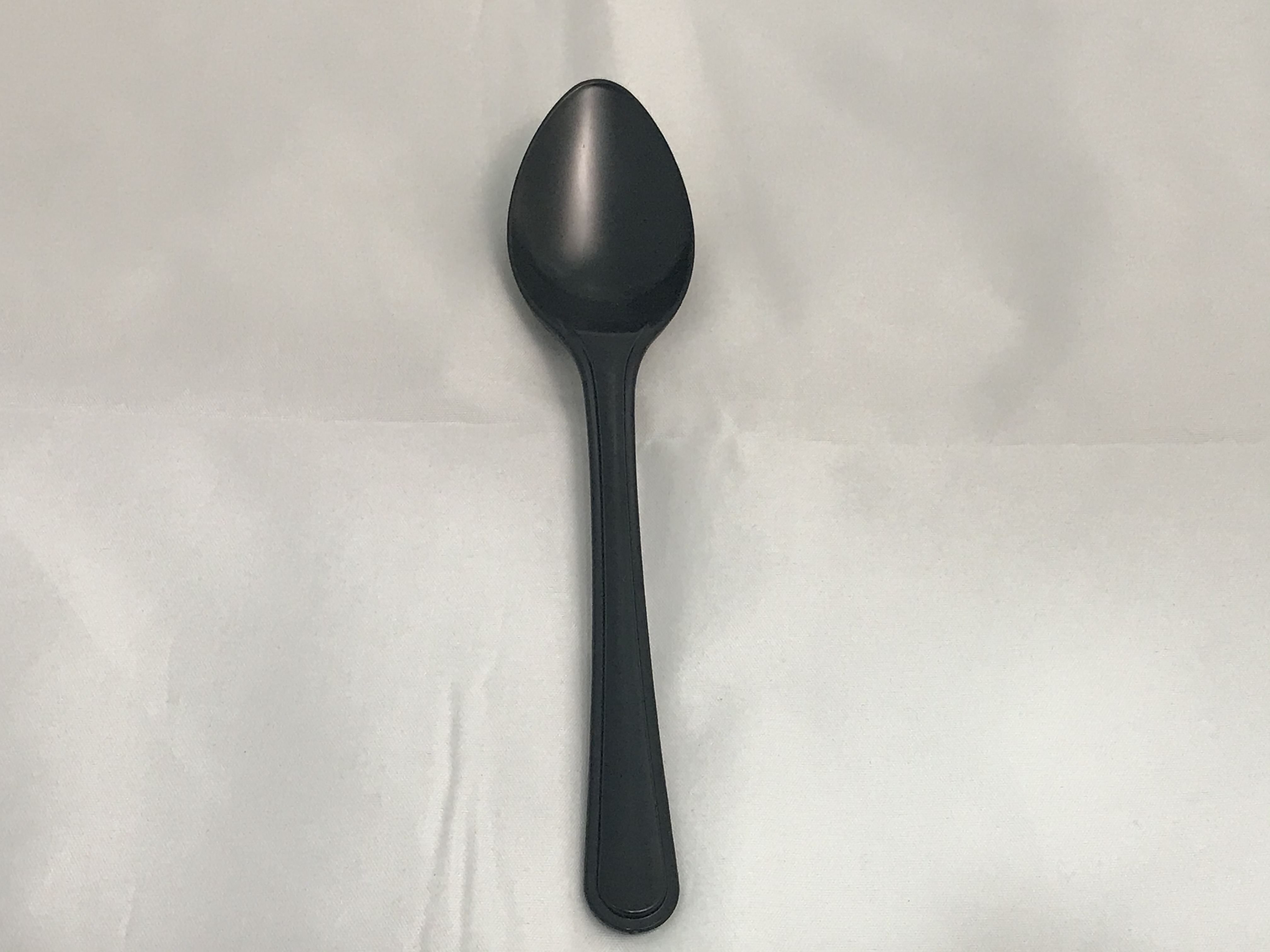 7" (180MM) LUXURY PLASTIC CUTLERY SPOON (BLACK) (50'S+-)  (40PKT/CTN)