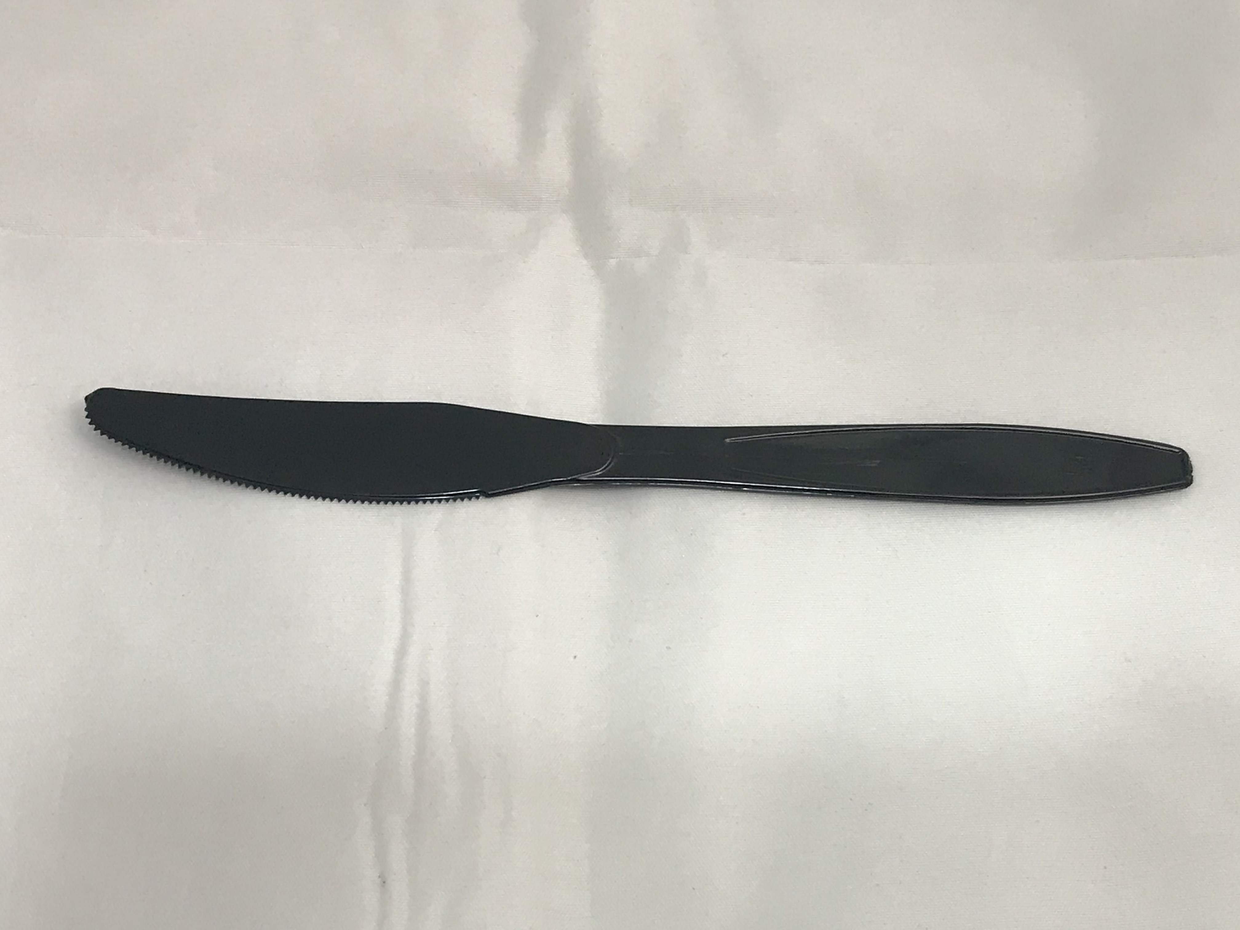 7'' (190MM) LUXURY PLASTIC CUTLERY KNIFE (BLACK) (+-50'S) (40PKT/CTN)