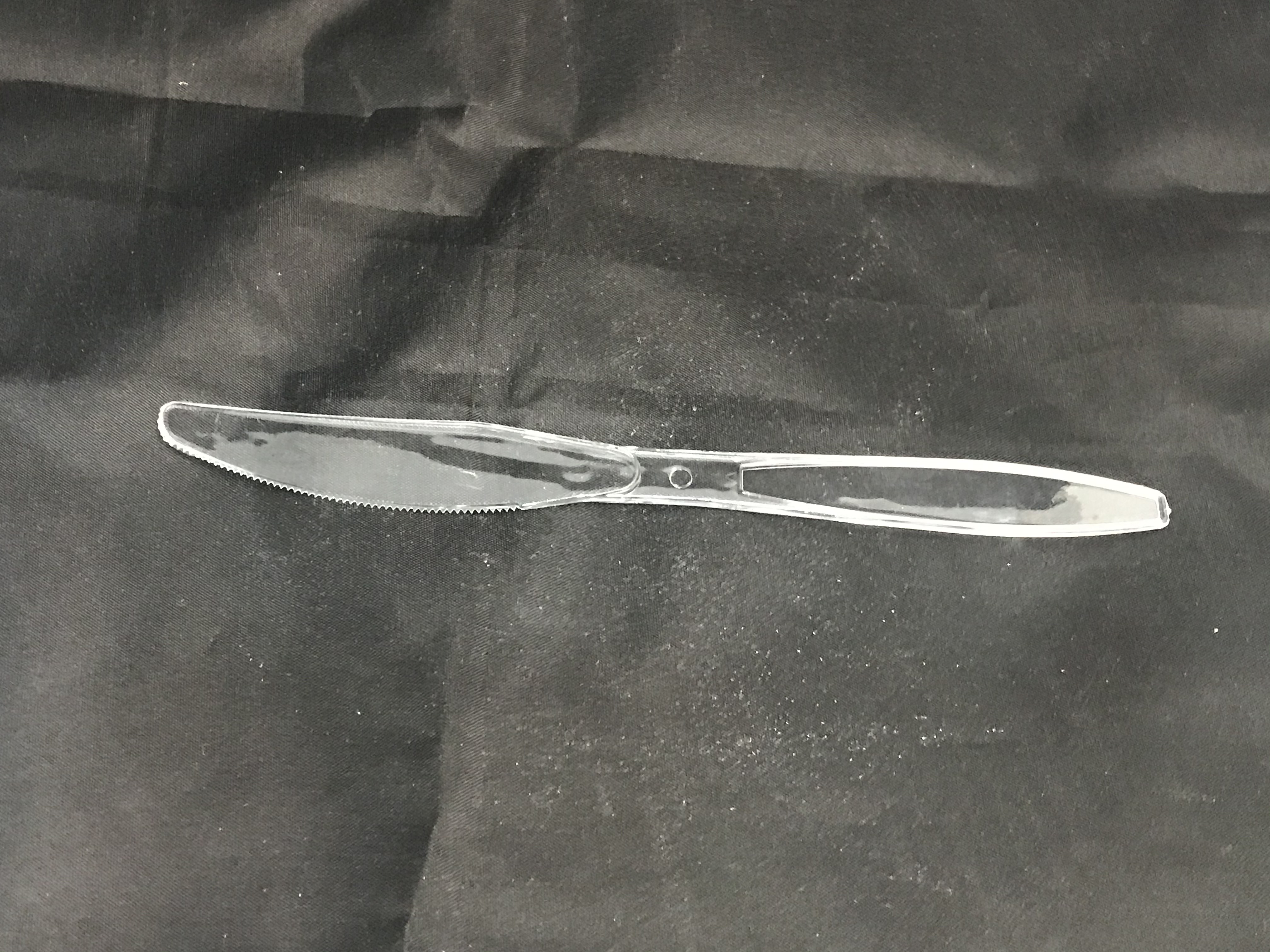 7" (190MM) LUXURY PLASTIC CUTLERY KNIFE (CLEAR) (+-50'S) (40PKT/CTN)