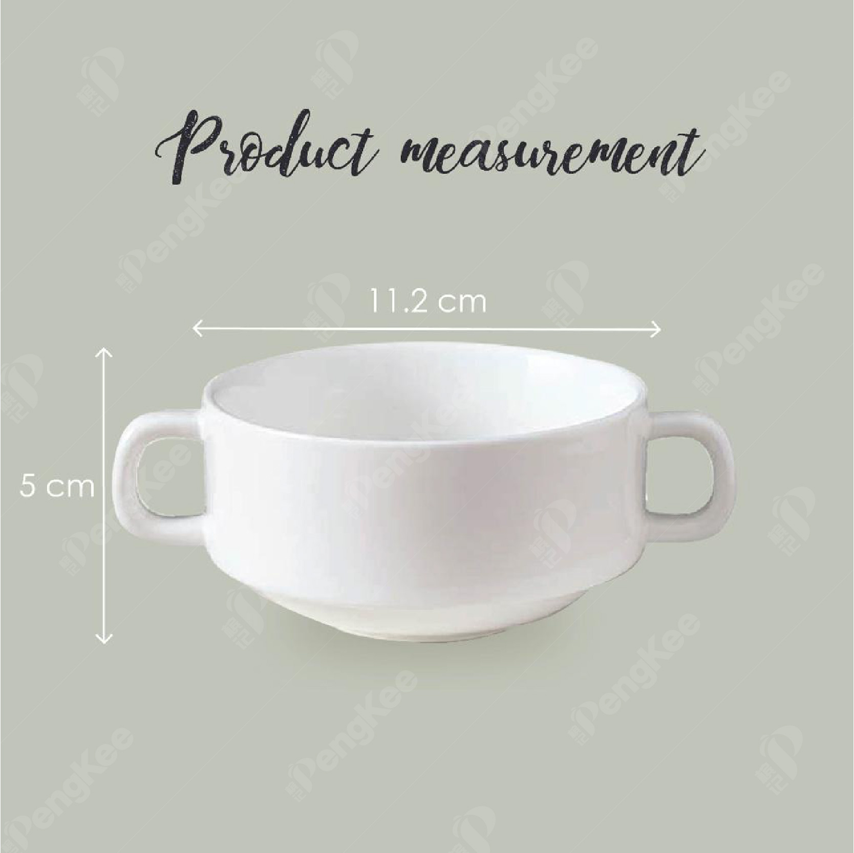 CERAMIC SOUP BOWL WITH 2 HANDLES