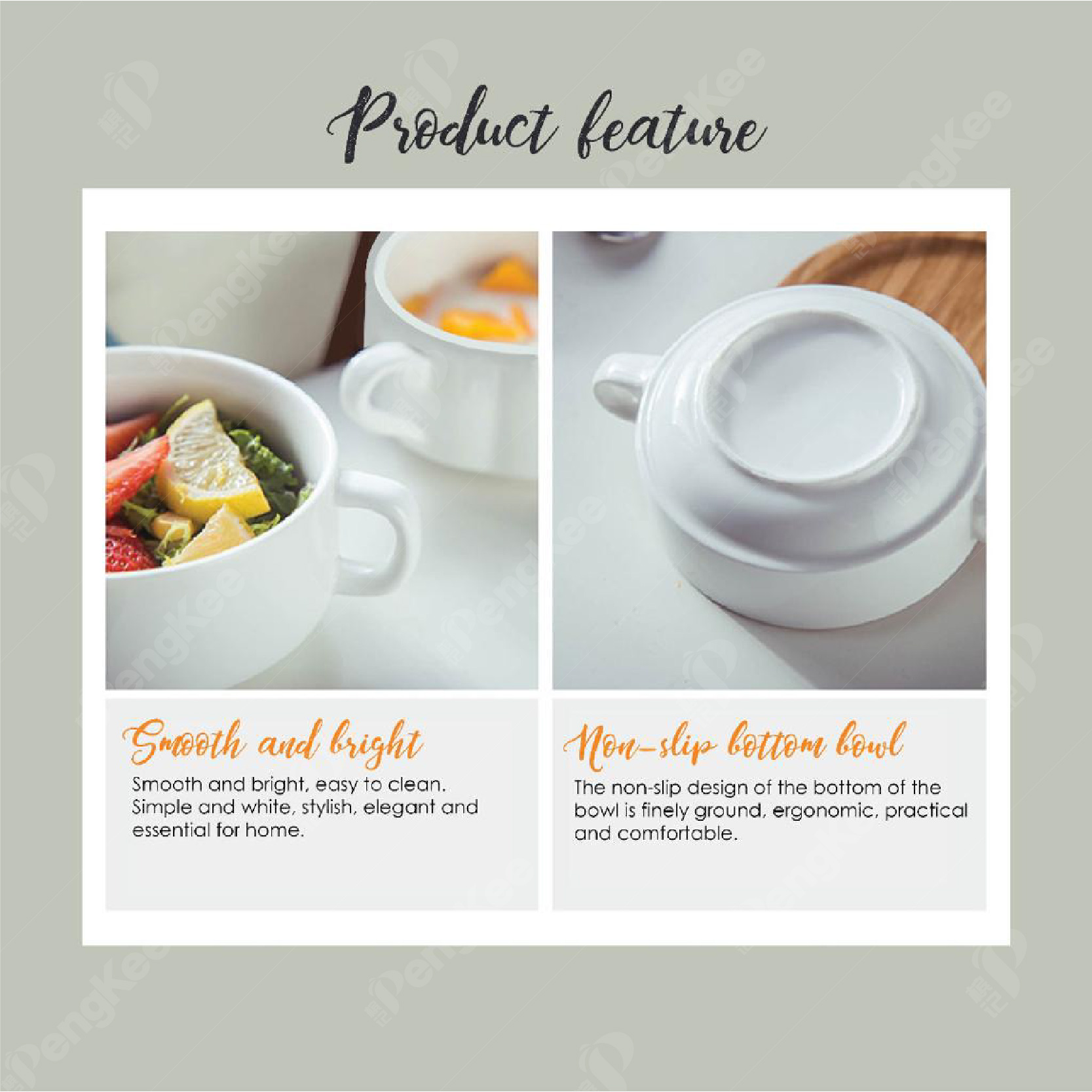 CERAMIC SOUP BOWL WITH 2 HANDLES