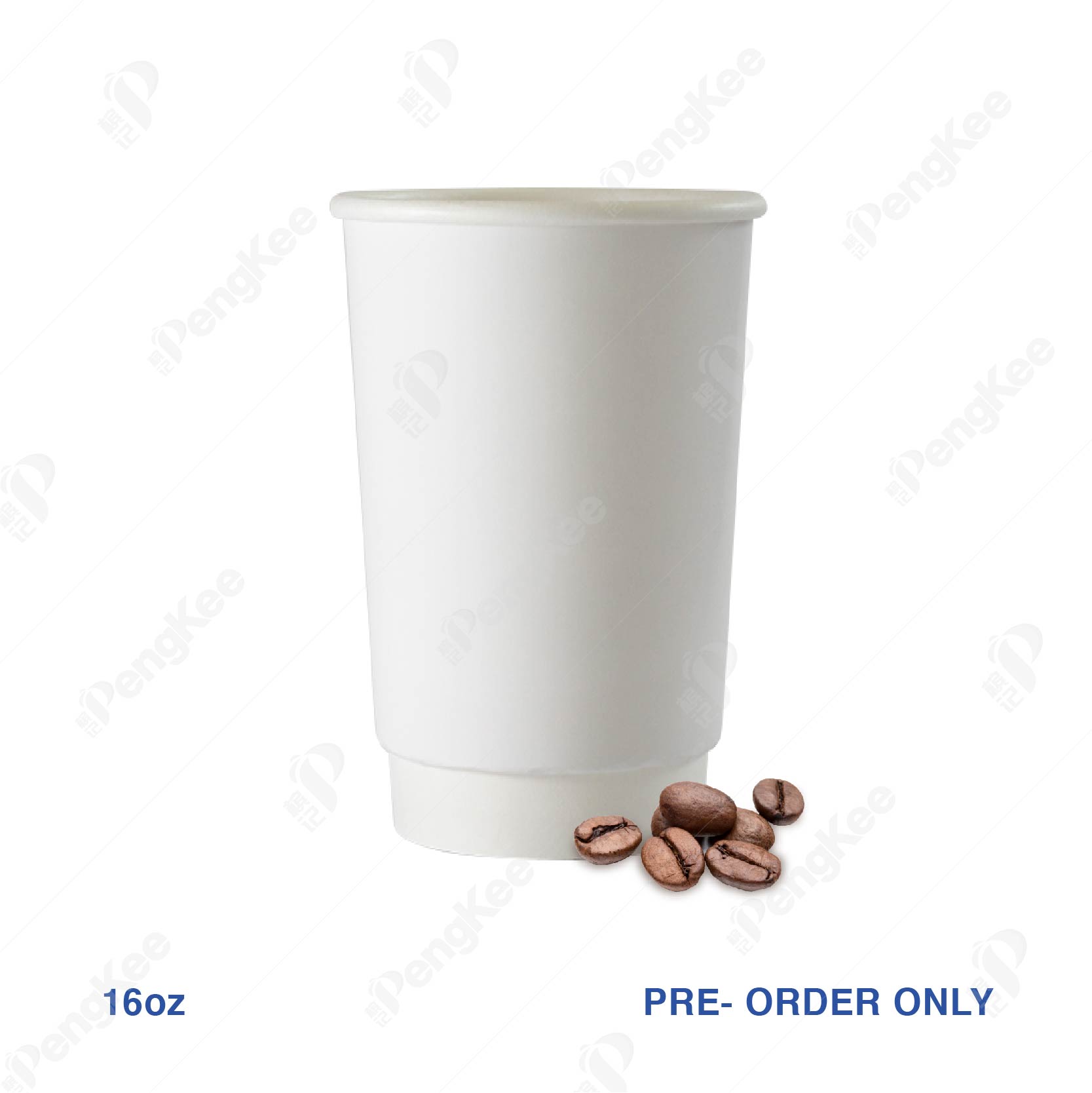 16OZ WHITE DOUBLE WALL HOT CUP [PRE- ORDER] 