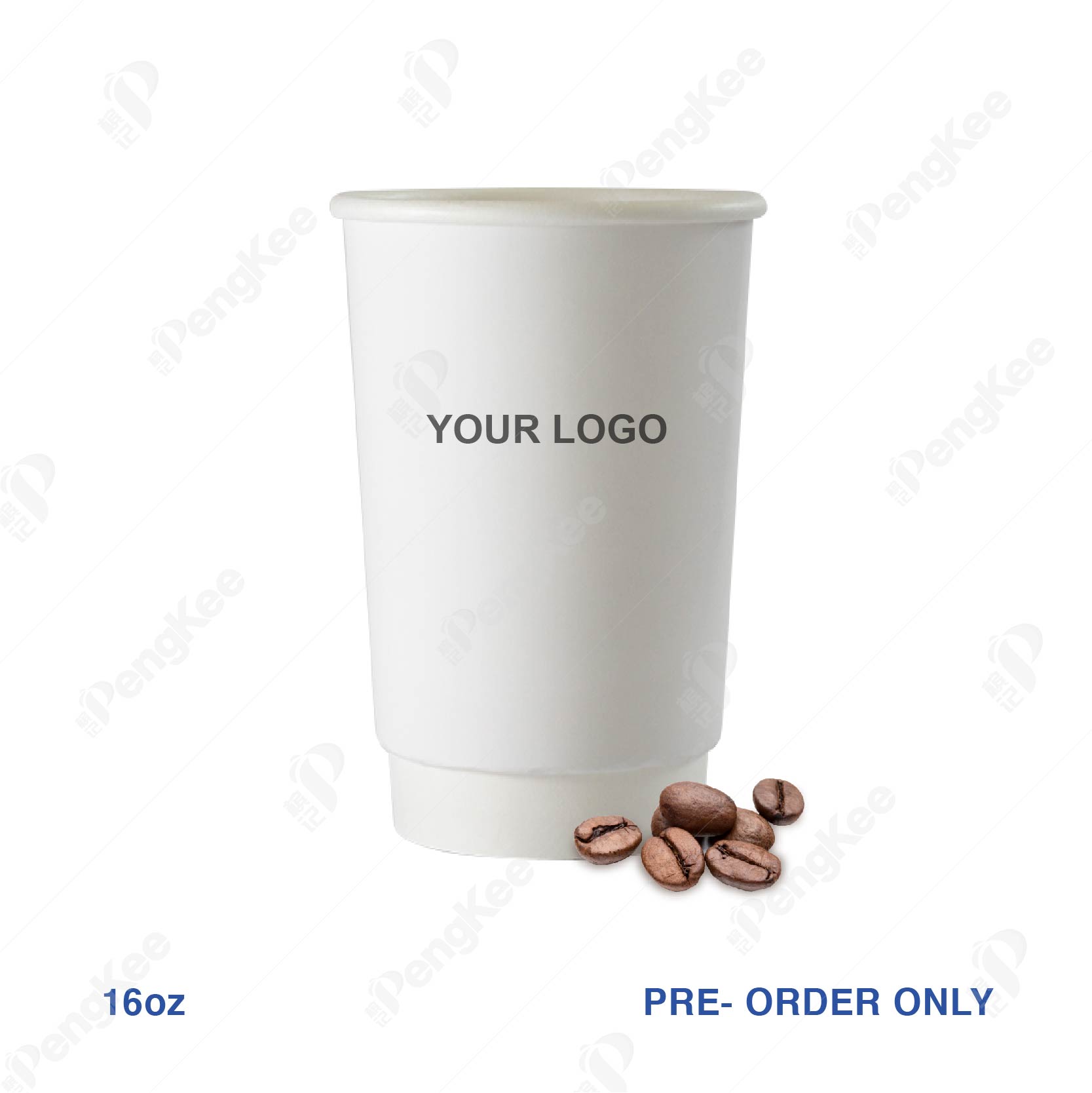 16OZ WHITE DOUBLE WALL HOT CUP [PRE- ORDER] 