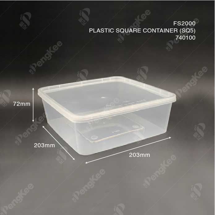(CARTON) PLASTIC SQUARE CONTAINER FS2000(SQ5)