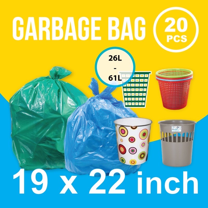 GARBAGE BAG HM 0.015 X 19 X 22 (20'S)