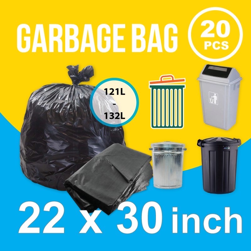 GARBAGE BAG HM 22 X 30 (20'S) (BLK)
