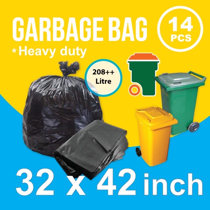 GARBAGE BAG HM 0.5 X 32 (14 PCS) (BLACK) 