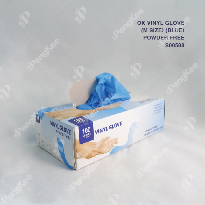 BLUE VINYL GLOVE (POWDER FREE)
