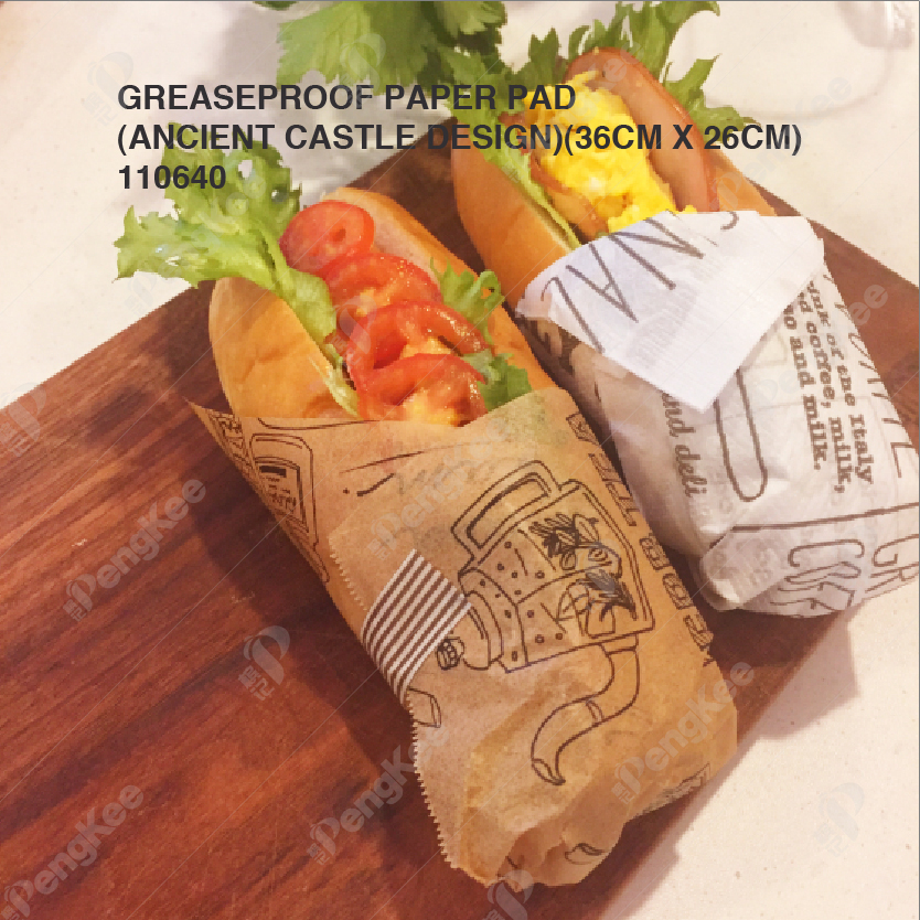 GREASEPROOF PAPER PAD (ANCIENT CASTLE DESIGN) ( 36CM X 26CM ) (500'S/PKT)
