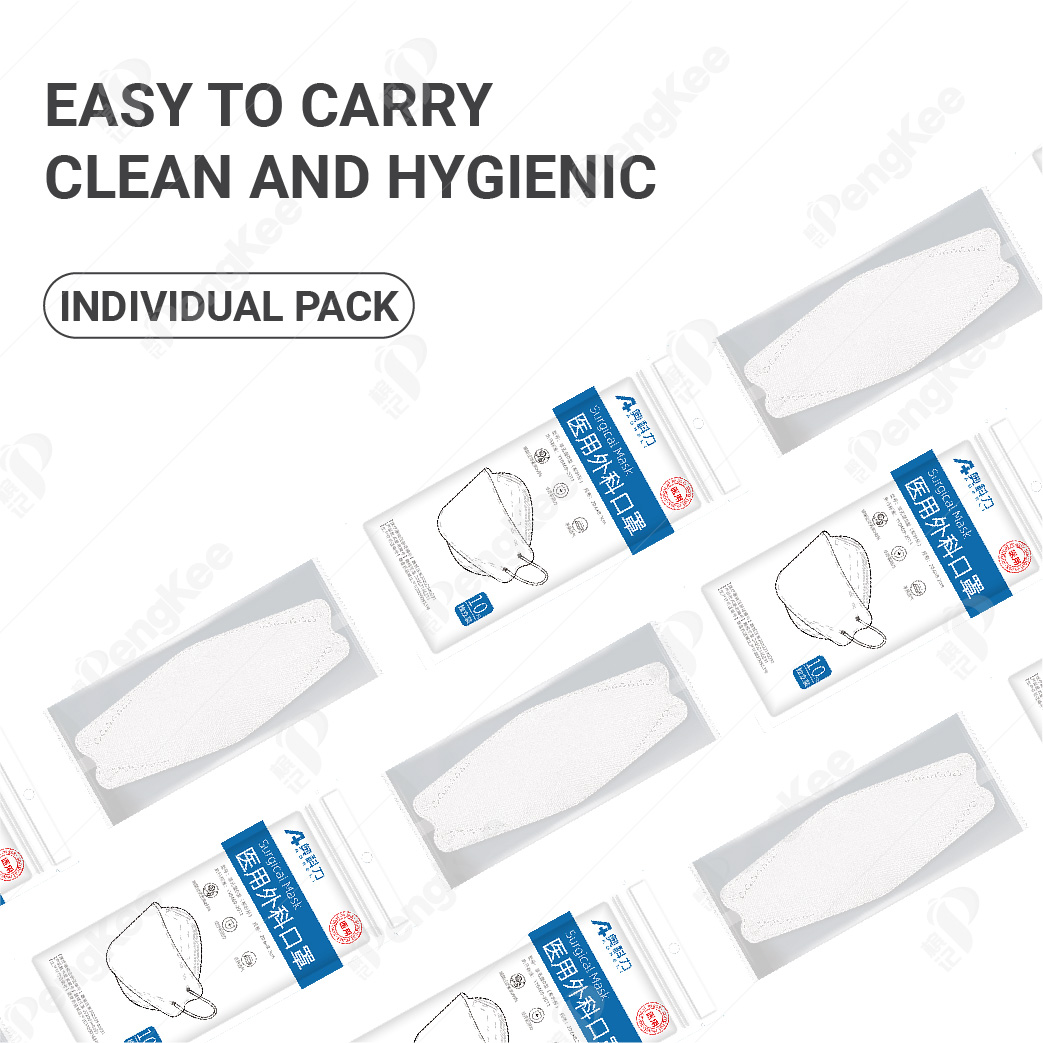 KF94 4PLY SURGICAL ADULT FACE MASK -WHITE (INDIVIDUAL PACK)
