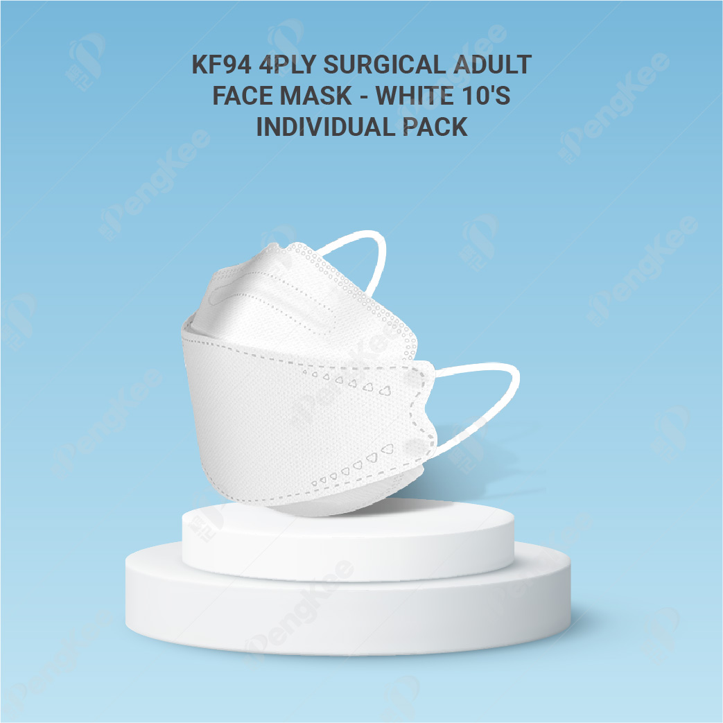KF94 4PLY SURGICAL ADULT FACE MASK -WHITE (INDIVIDUAL PACK)