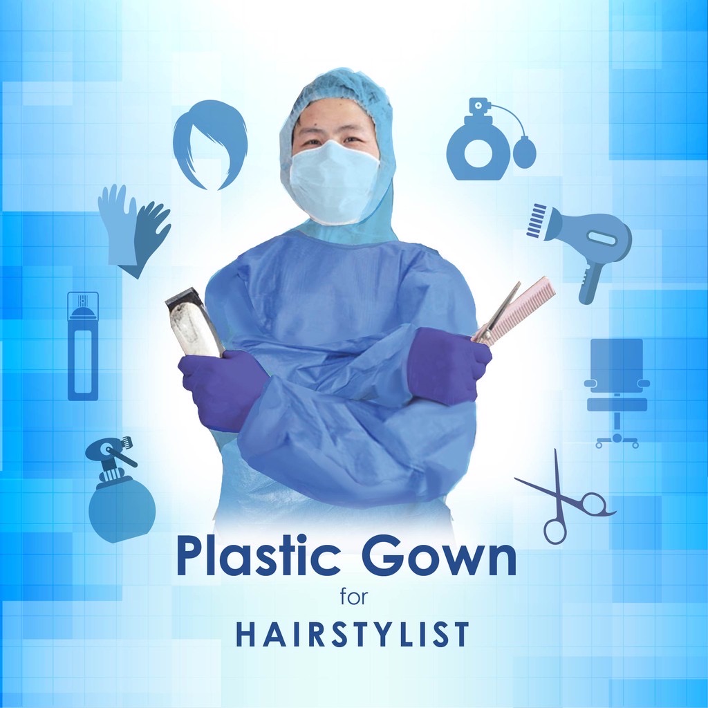 CPE GOWN 48GM (BLUE) ( 25'S)