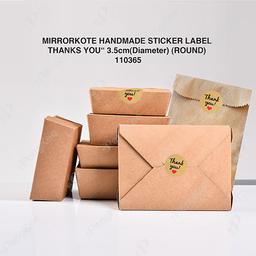 MIRRORKOTE HANDMADE STICKER LABEL THANKS YOU“ 3.5cm(Diameter) (ROUND) 