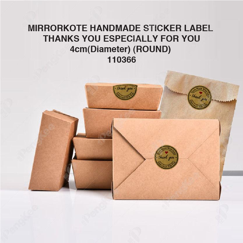 MIRRORKOTE HANDMADE STICKER LABEL THANKS YOU ESPECIALLY FOR YOU“ 4cm(Diameter) (ROUND)