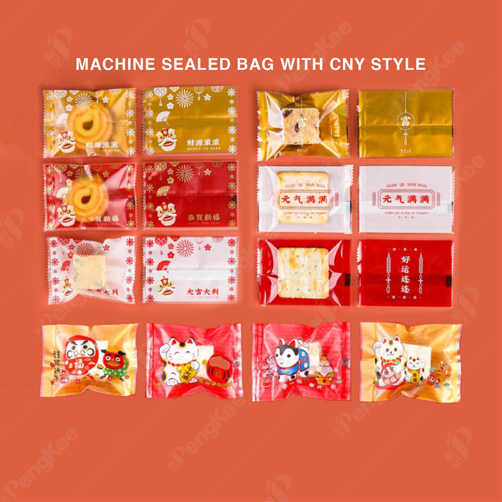 MACHINE SEALED BAG WITH CNY DESIGN-C (Lucky Cat)