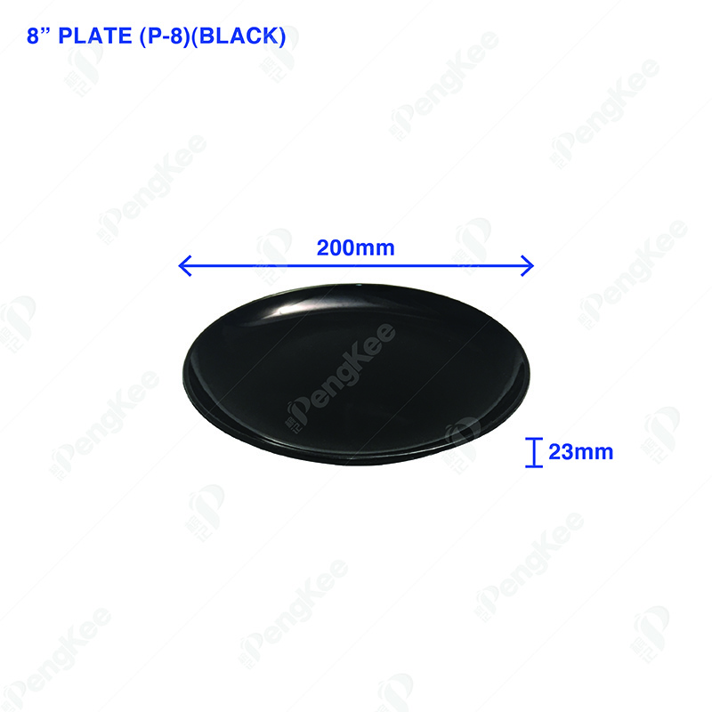 8" PLATE (P-08)(BLACK)