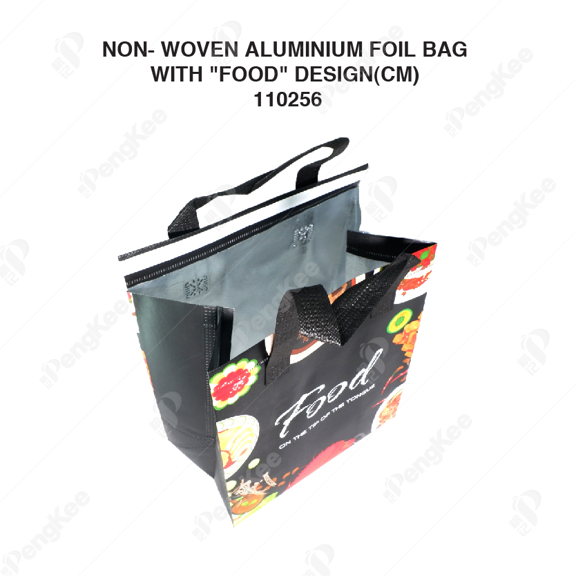 NON- WOVEN ALUMINIUM FOIL  BAG WITH "FOOD" DESIGN(CM) 23CM(L)*14CM(W)*29CM(H)