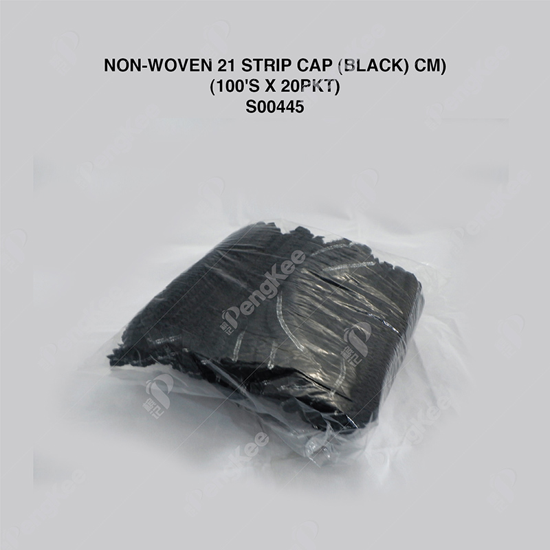 NON-WOVEN 21" STRIP CAP (BLACK) （CM) (100'S X 20PKT)