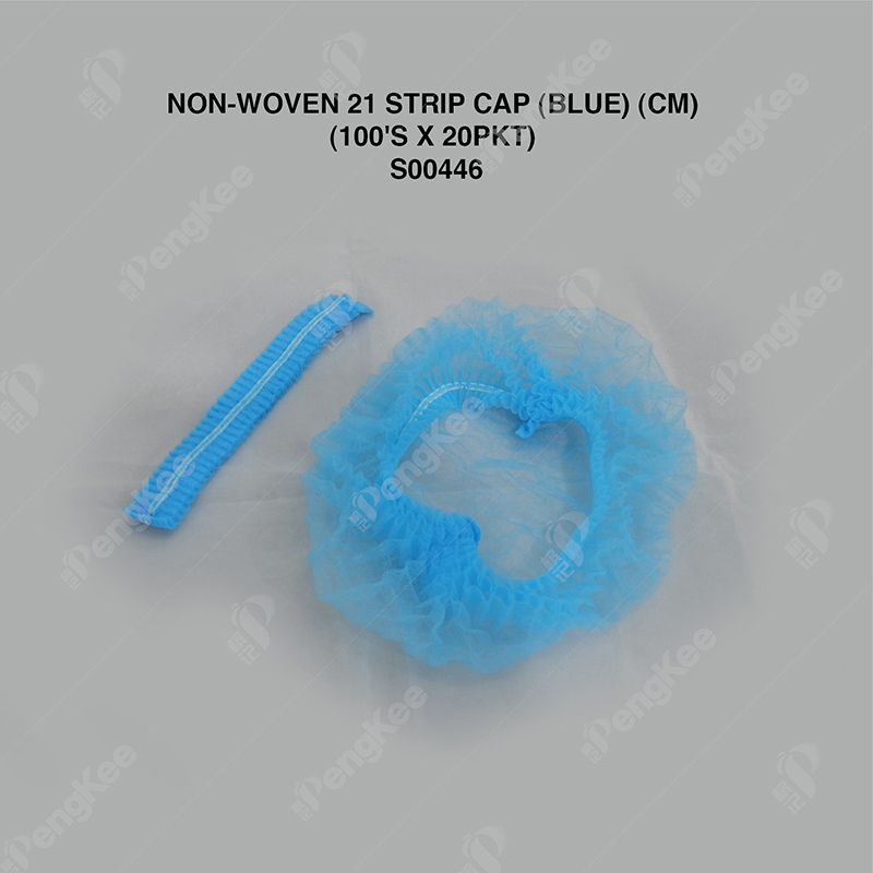 NON-WOVEN 21" STRIP CAP (BLUE) (CM) (100'S X 20PKT)
