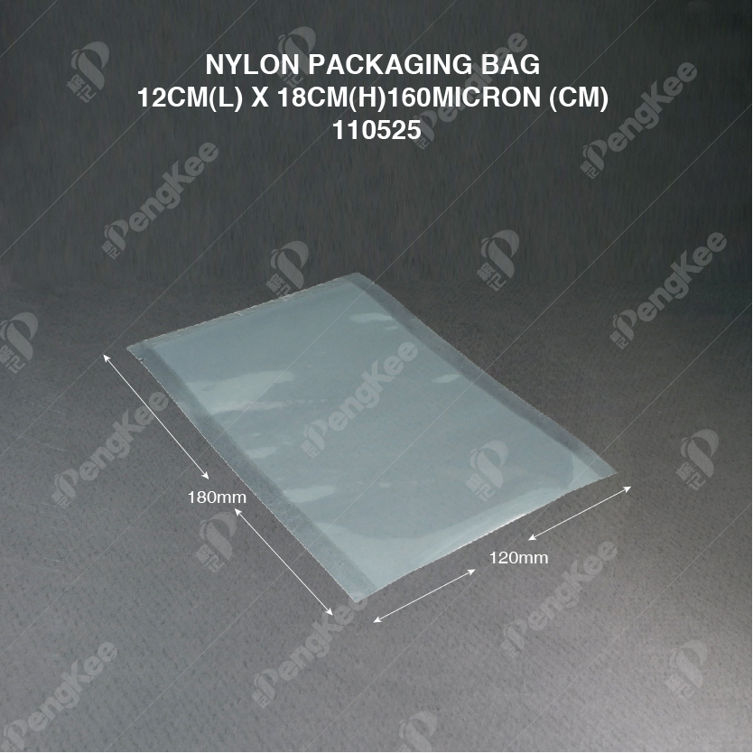 NYLON PACKAGING BAG 12CM(L) X 18CM(H)160MICRON (CM) (100'S/PKT)
