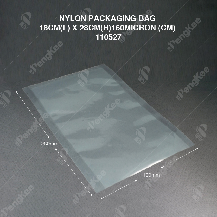 NYLON PACKAGING BAG 18CM(L) X 28CM(H)160MICRON (CM) (100'S/PKT)