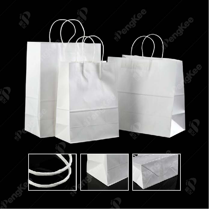 WHITE TWISTED HANDLE PAPER BAG NO.5- 26 X 31 X 17 (CM)