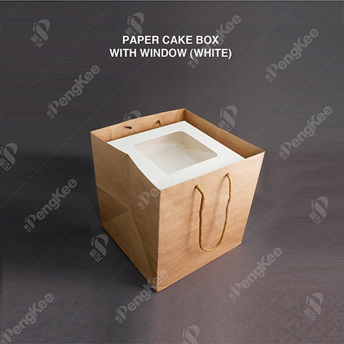 PAPER CAKE BOX WITH WINDOW (WHITE)