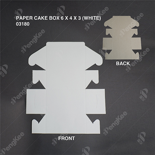 PAPER CAKE BOX 6 X 4 X 3 (WHITE) (100'S X 5PKT (500'SCTN) 