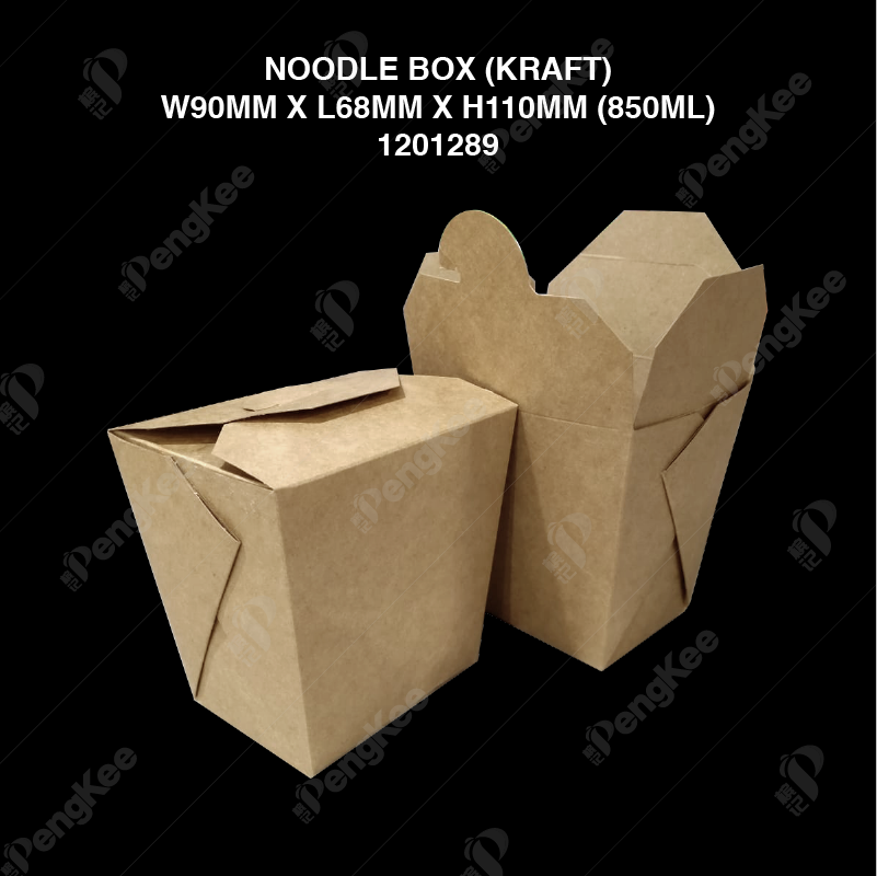 NOODLE BOX (KRAFT) W90MM X L68MM X H110MM (750ML) (25'S/PKT) 